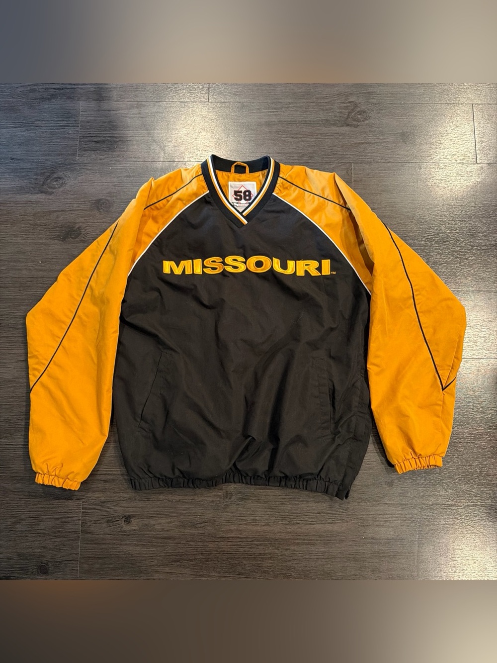 Mizzou merch Black & Gold Pullover Windbreaker Jacket